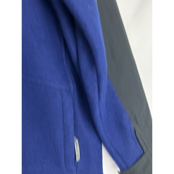 IBEX Men’s Large 100% New Wool Heavy Jacket Sweater Coat Black/  Blue Zip up USA - Picture 10 of 16